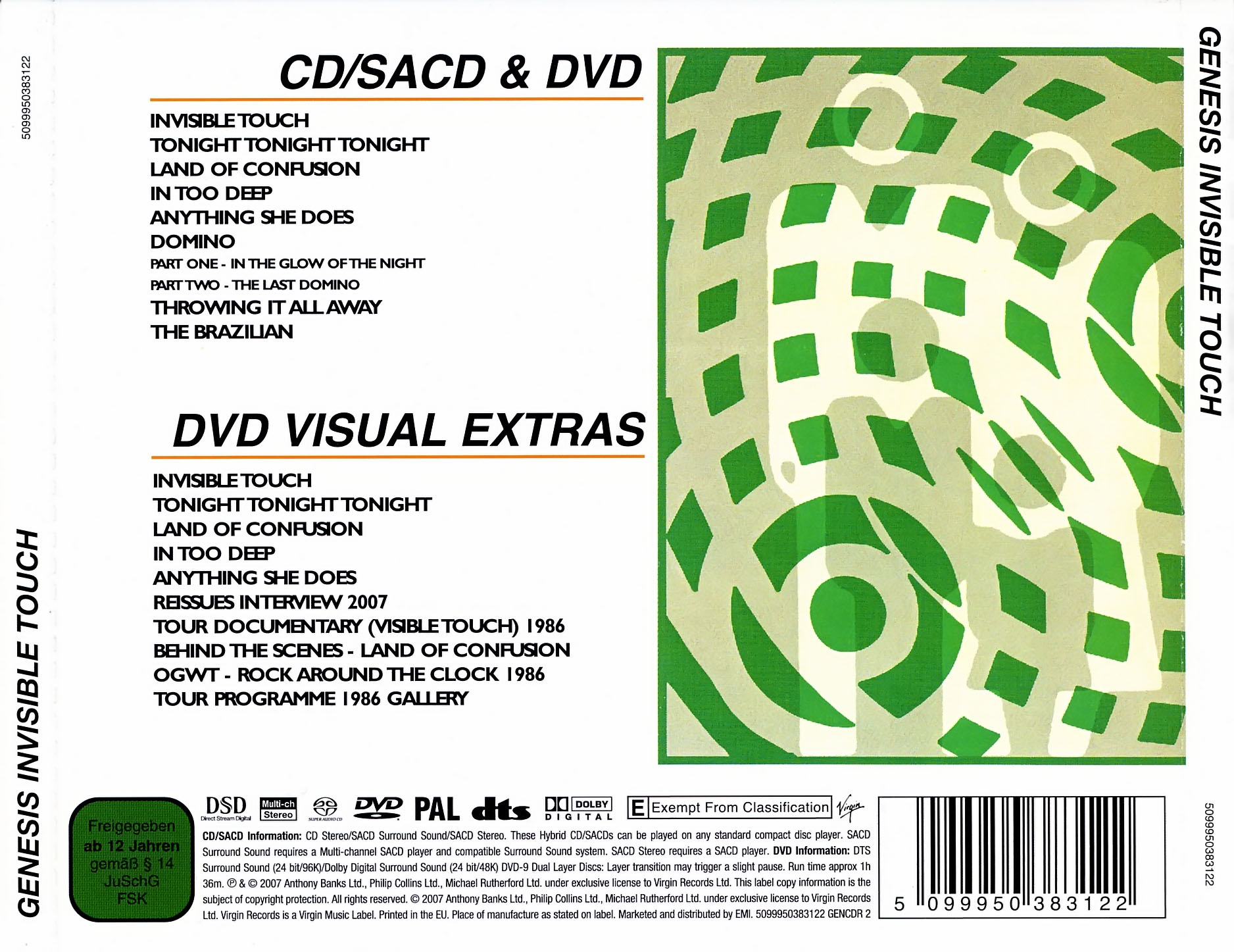 Genesis Invisible Touch : Back JPN | CD Covers | Cover Century 